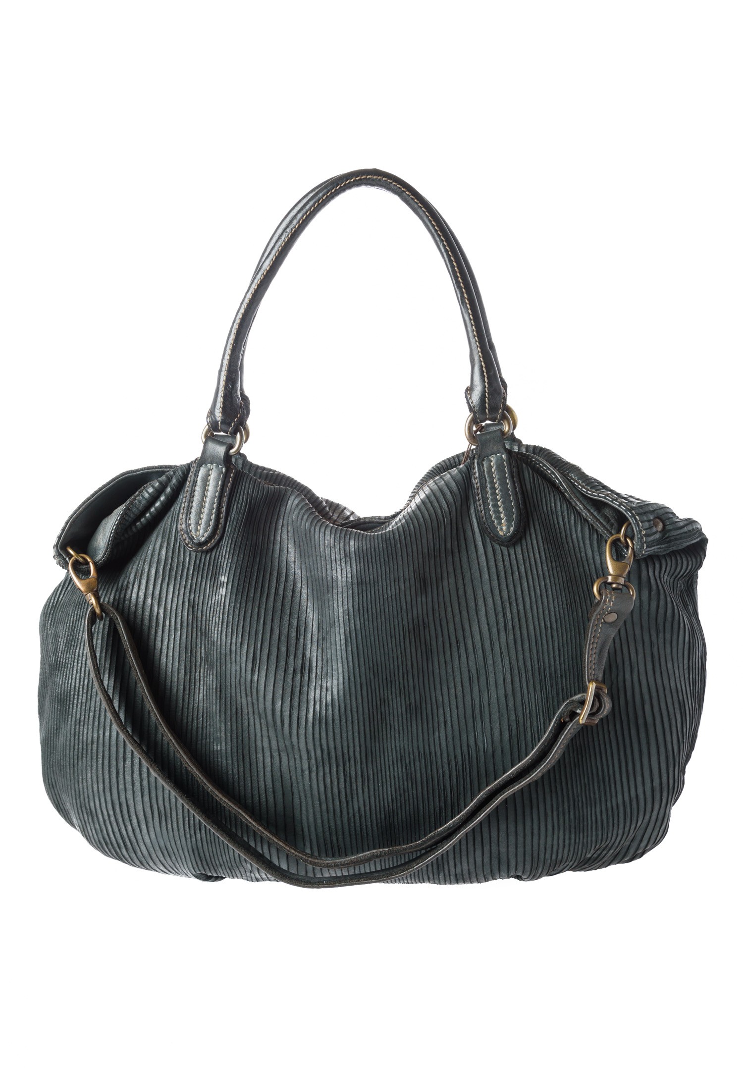 Reptiles House Scored Leather Tote in Grey Santa Fe Dry Goods Trippen