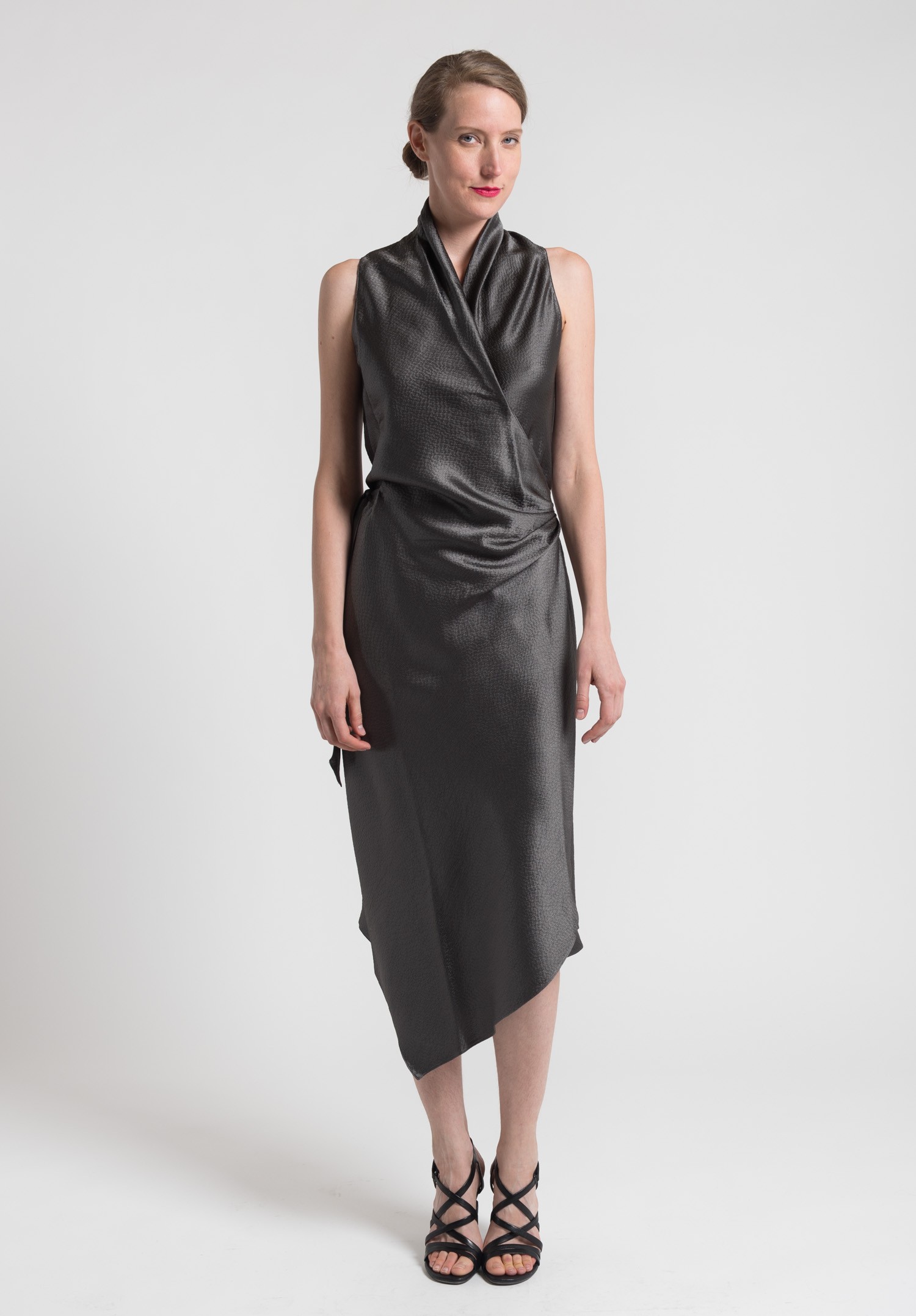 Peter Cohen Sleeveless Hammered Silk Victor Dress in