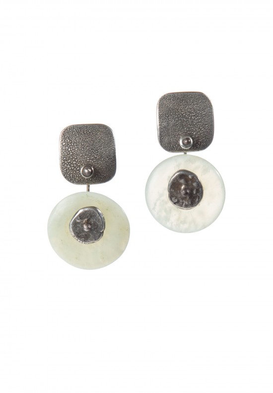 Holly Masterson Post Earrings with Jade & Sterling Silver Disks