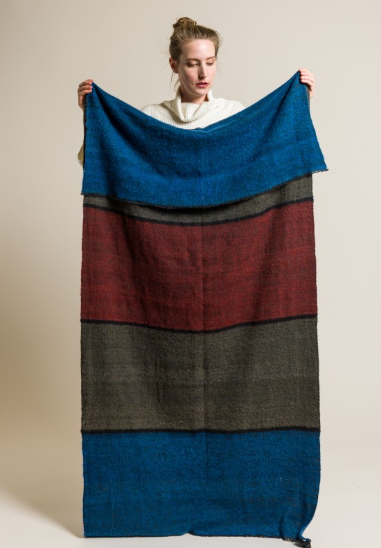 Denis Colomb Dolpo Ndebele Shawl in Blue/Red