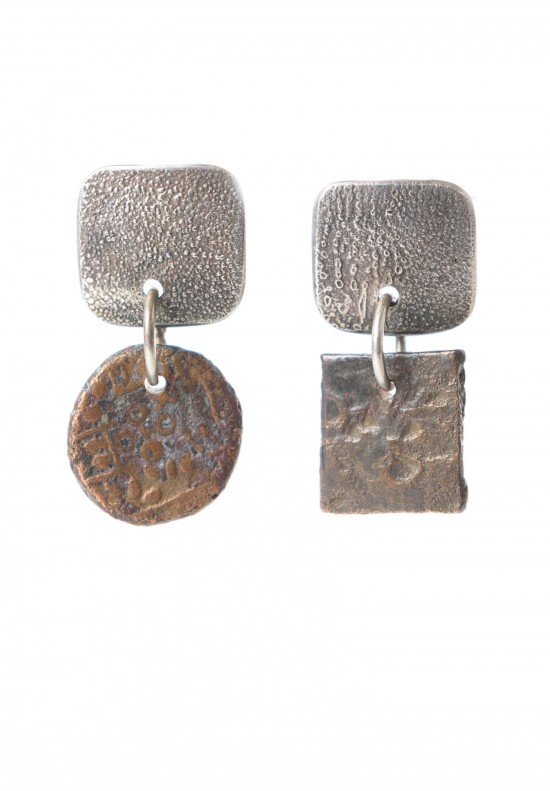 Holly Masterson Sterling Silver & Ancient Coin Earrings	