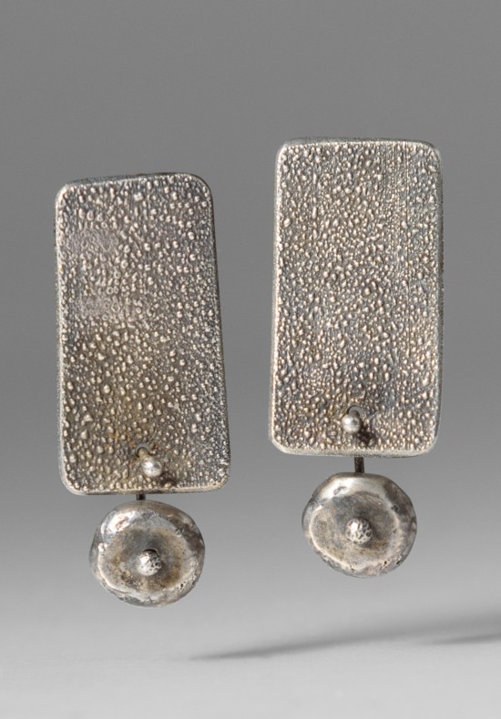 Holly Masterson Sterling Silver Textured Rectangular Earrings	