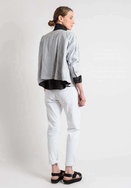 Umitunal Linen Short 3/4 Sleeve Jacket in Stone	