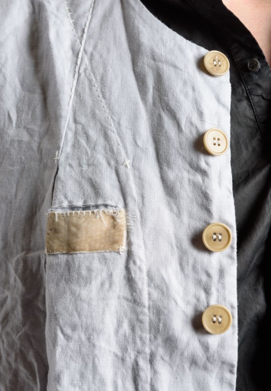 Umitunal Linen Short 3/4 Sleeve Jacket in Stone	