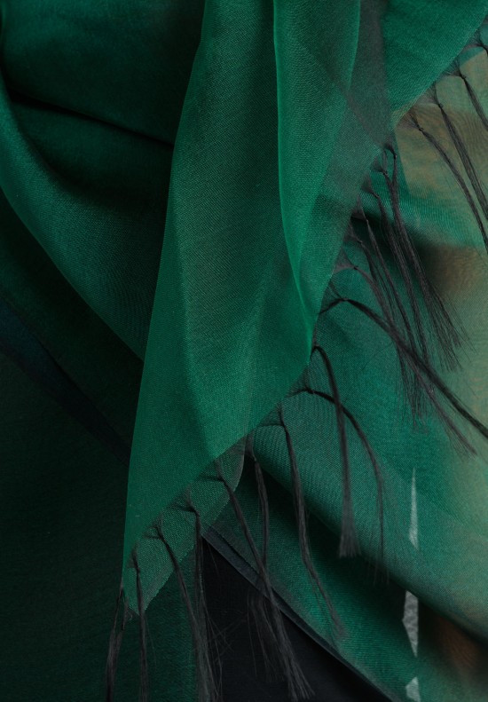 Issey Miyake Double Layer Shawl in Emerald