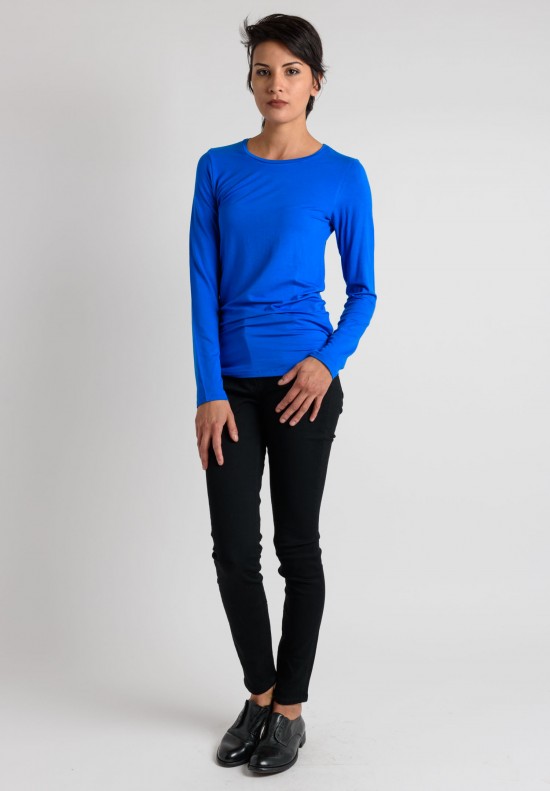 Majestic Crew Neck Top in Blue	