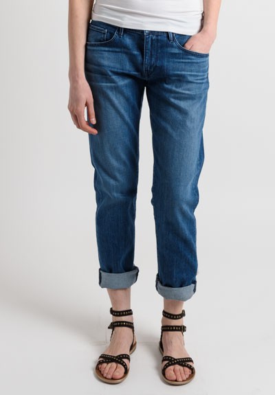 3x1 Slim Mid-Rise Boyfriend Jeans in Blue	