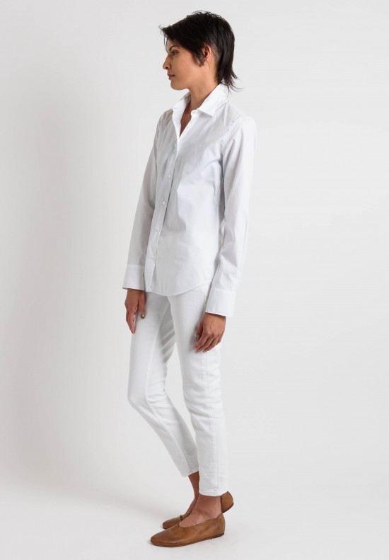 Lareida Cotton Fitted Shirt in White	
