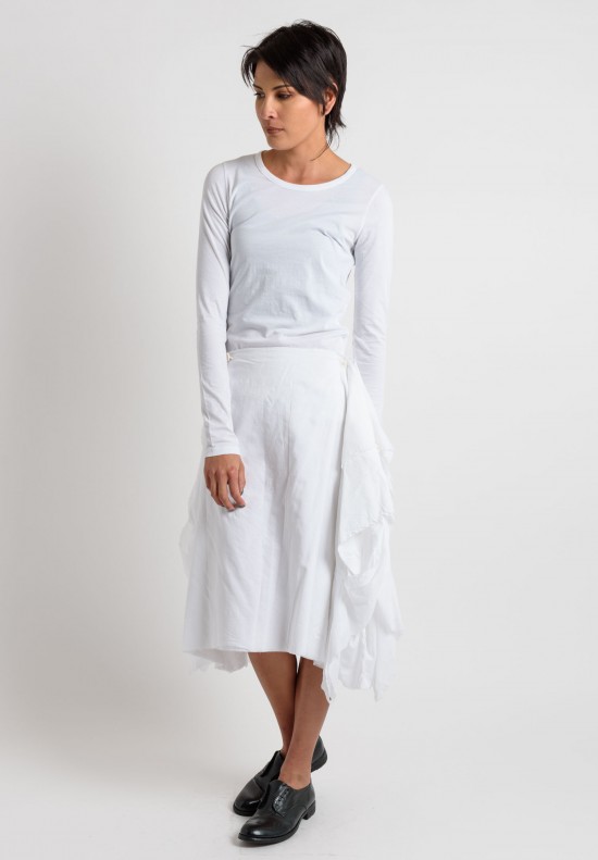 Rundholz Cotton Drape Skirt in White	