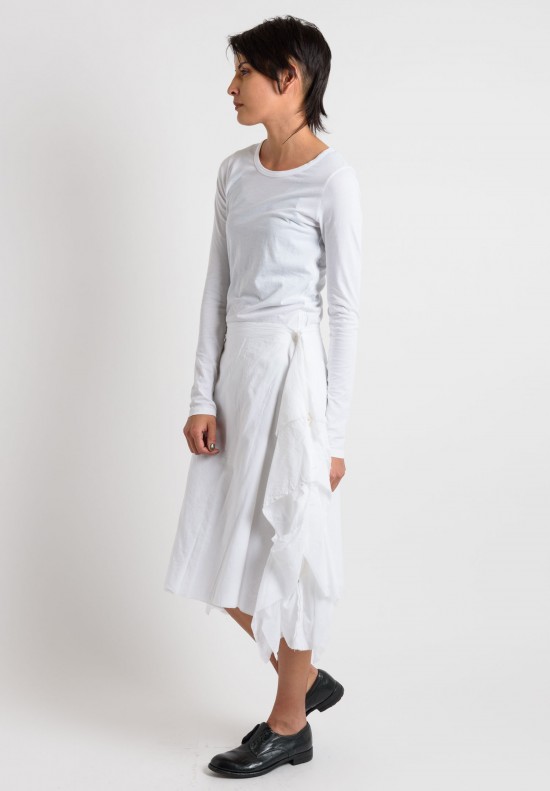 Rundholz Cotton Drape Skirt in White	