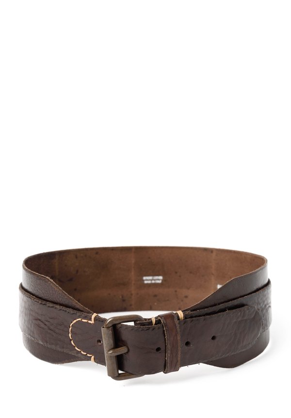 Riccardo Forconi Double Layer Belt in Dark Brown	