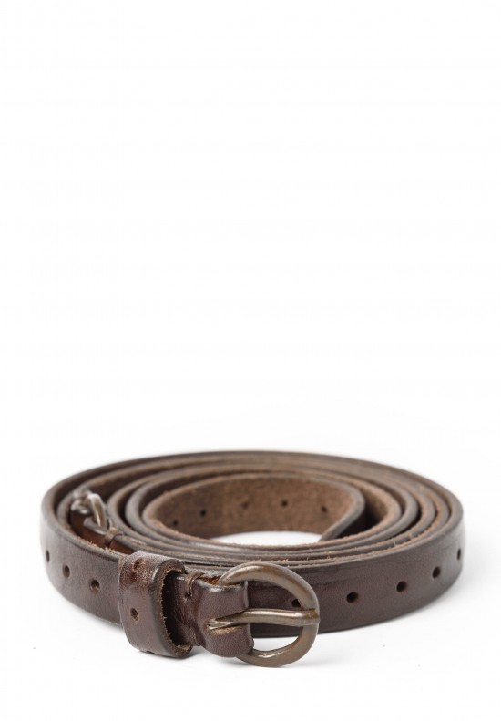 Riccardo Forconi Skinny Wrap Belt in Dark Brown	