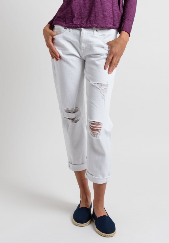 AG Cropped Ex-Boyfriend Jeans in White