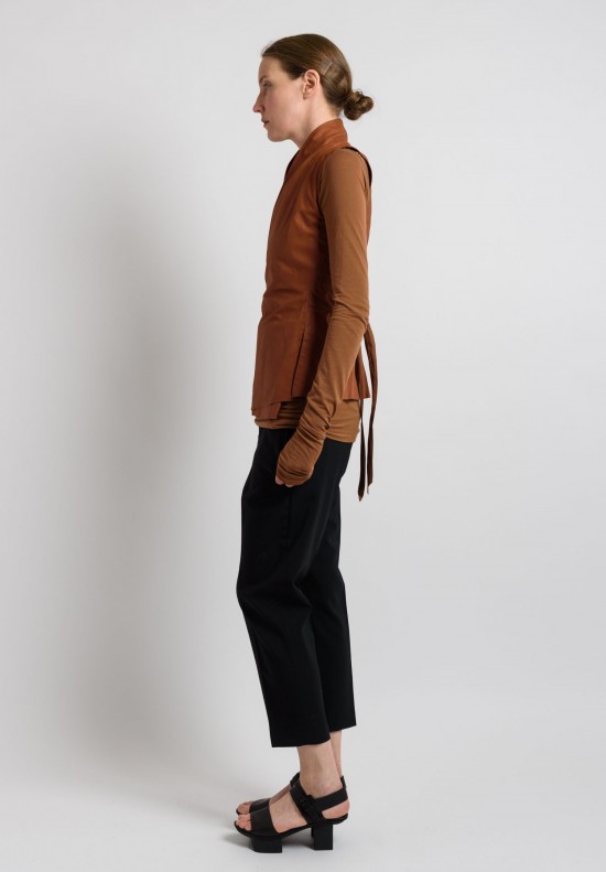 Rick Owens Leather Vest in Henna	