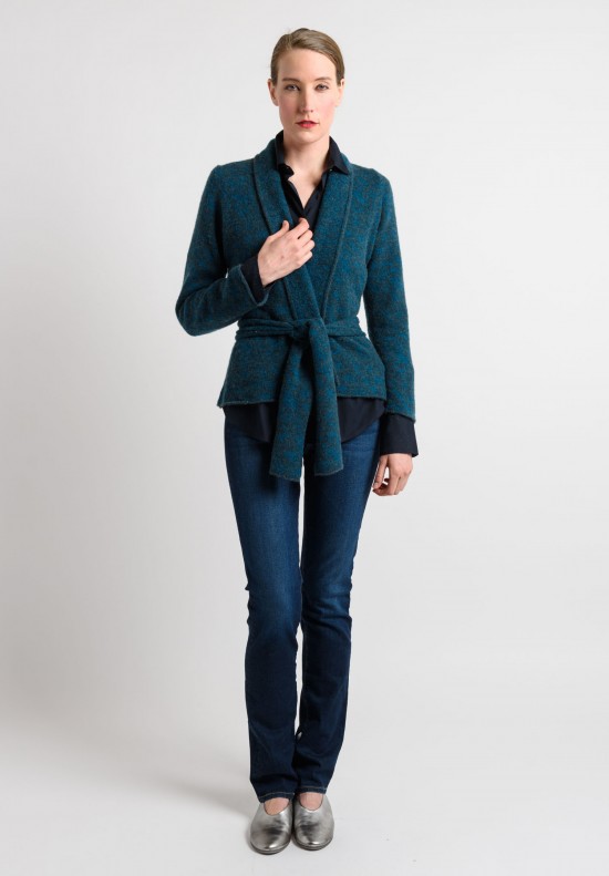 Lainey Cashmere Cardigan in Turquoise	v
