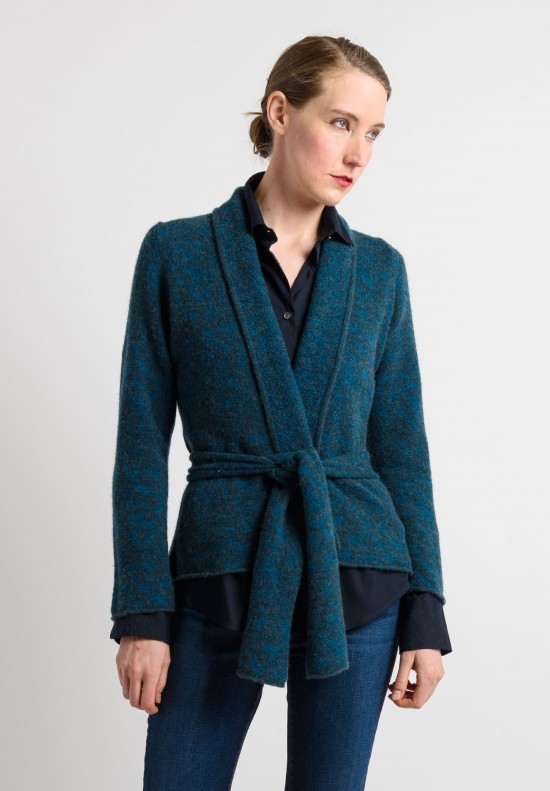 Lainey Cashmere Cardigan in Turquoise	