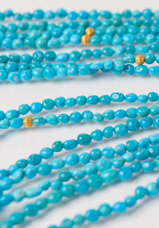 Greig Porter Long Turquoise 7 Strand Necklace	