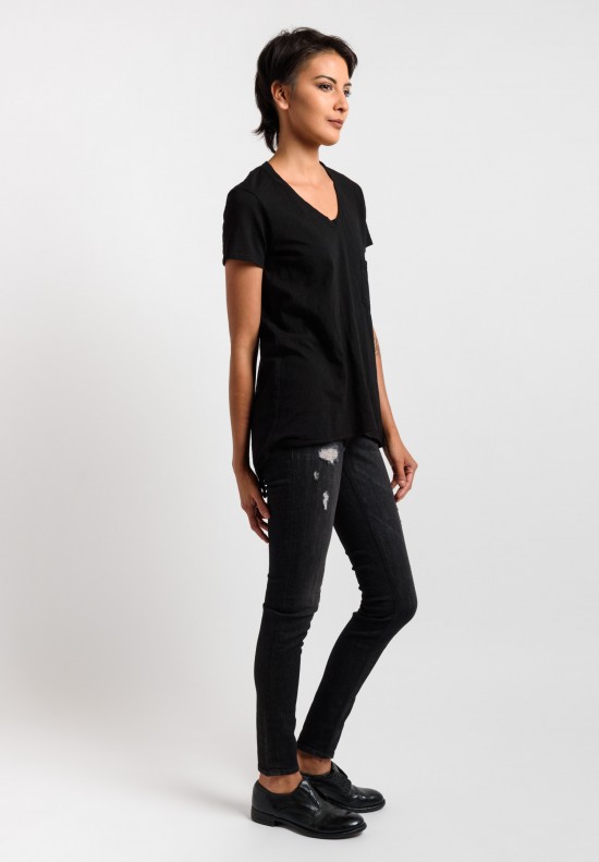 Wilt Asymmetrical Tee with Pocket in Black	