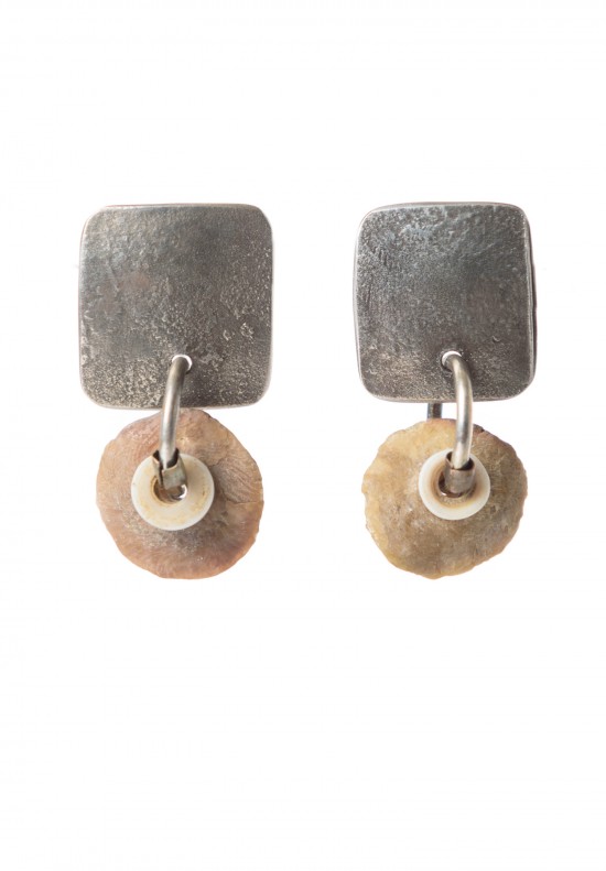Holly Masterson Stone & Shell Disk Earrings	