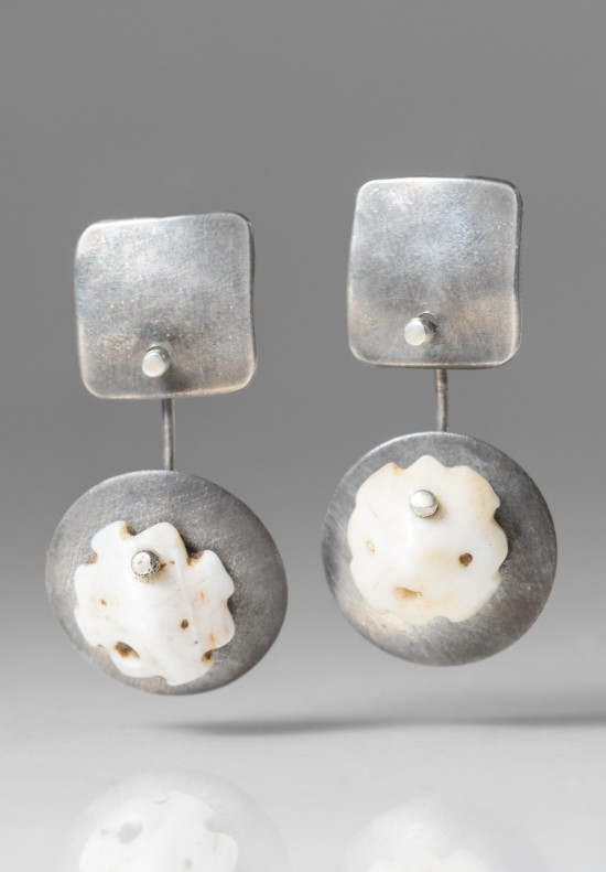 Holly Masterson Sterling Disks & Shell Earrings	