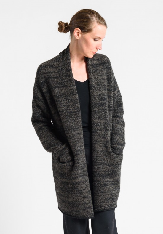 Lainey Cashmere Mid-Length Cardigan in Charcoal	