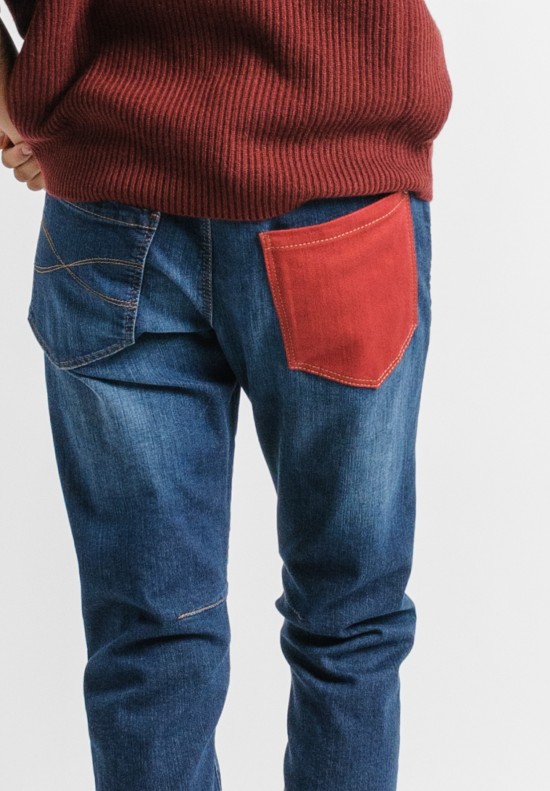 	Brunello Cucinelli Boyfriend Low Slung Jeans in Denim Blue