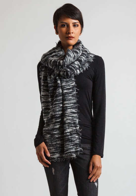 Faliero Sarti Long Felted Scarf in Black/White	