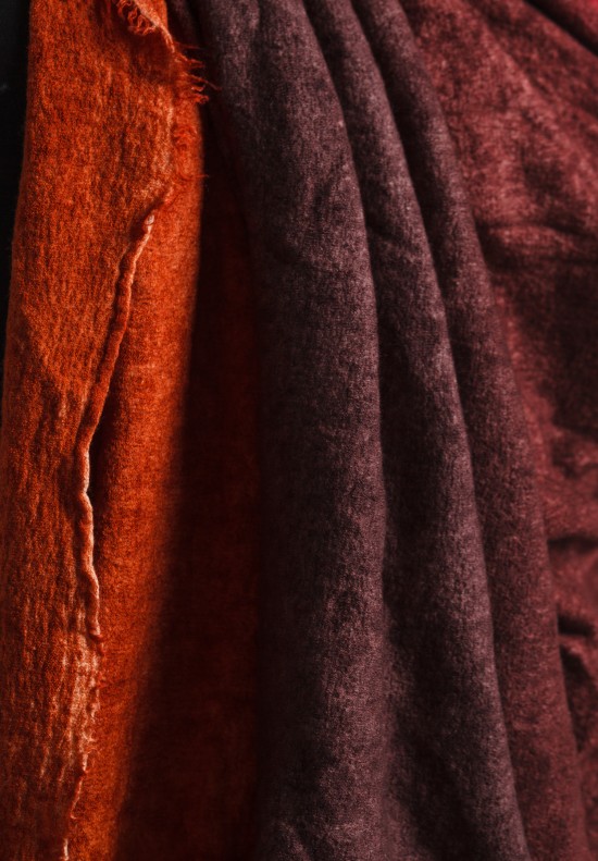 Faliero Sarti Large Wool/Silk Ombre Scarf in Orange	
