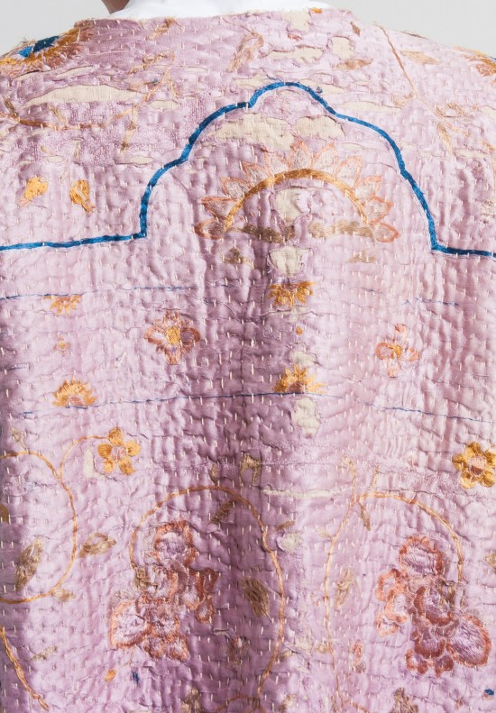 By Walid Custom Silk Waist Jacket in Pink/Purple	