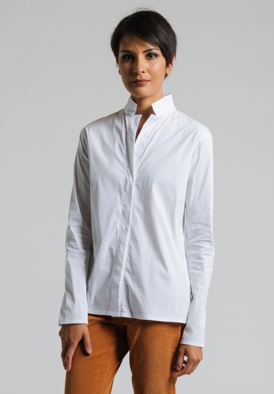 Lareida Stretch Cotton Shirt in White	