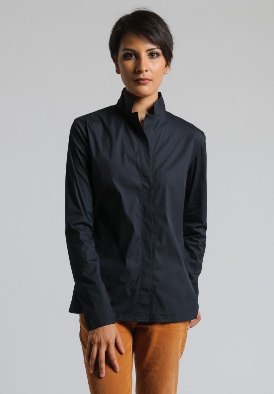 Lareida Stretch Cotton Shirt in Black	