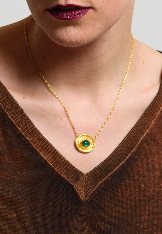 Lika Behar Oval Emerald Pendant Necklace