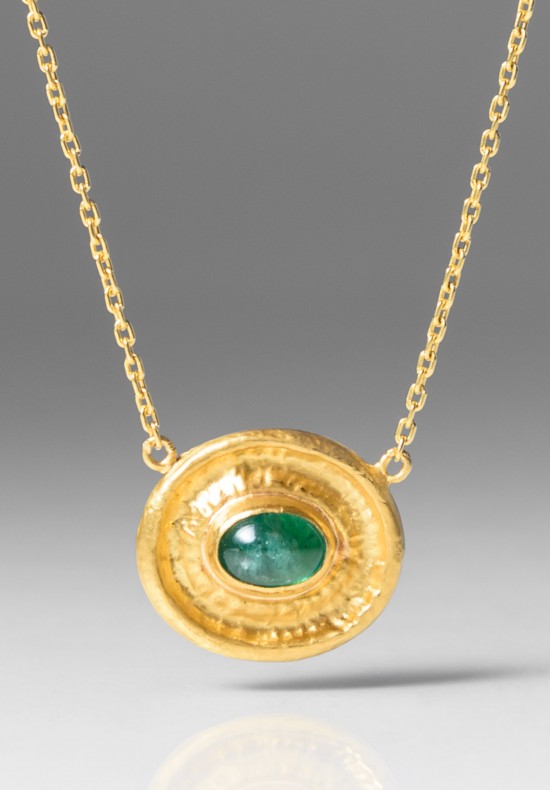 Lika Behar Oval Emerald Pendant Necklace	