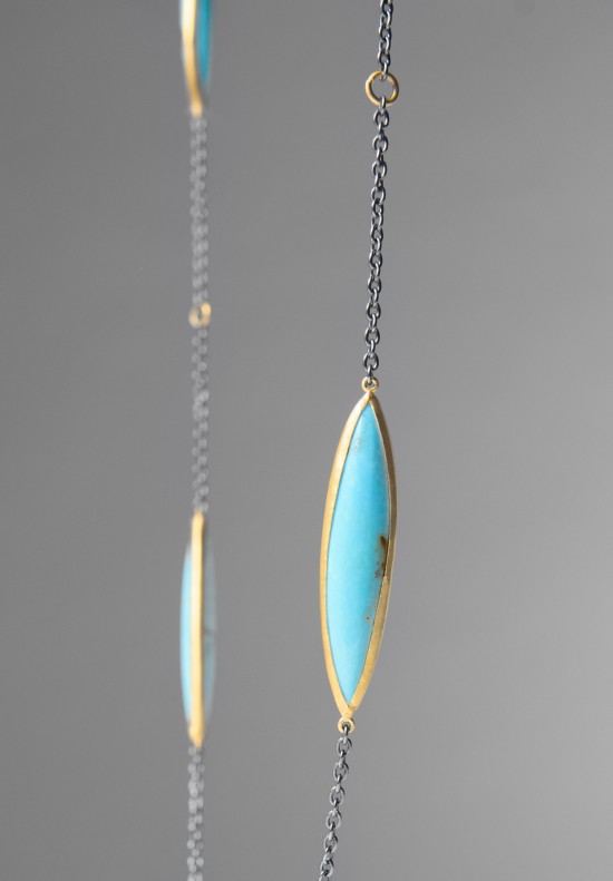 Lika Behar Diamond Kingman Turquoise Necklace	