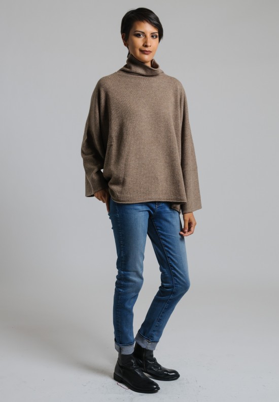 Hania Cashmere Funnel Neck Sweater in Otterferry	