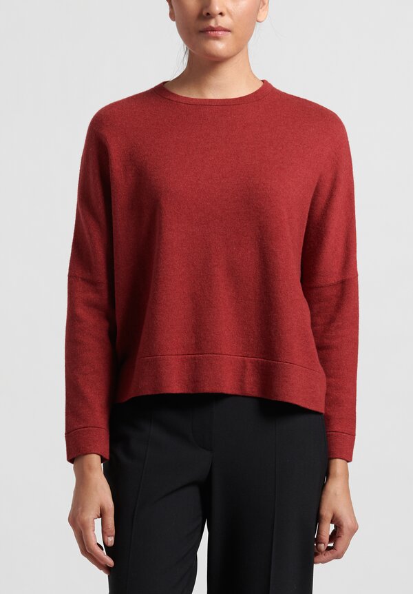 Brunello Cucinelli Cropped Cashmere Sweater in Red	