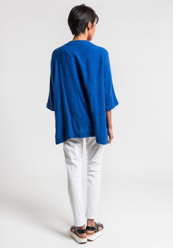 Daniela Gregis Washed Cashmere Jacket in Turquoise/Ink Blue	