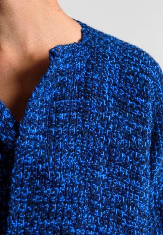 Daniela Gregis Cashmere Knit Jacket in Electric Blue	