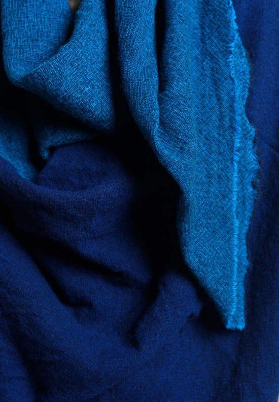 Daniela Gregis Washed Cashmere Shawl in Blue	