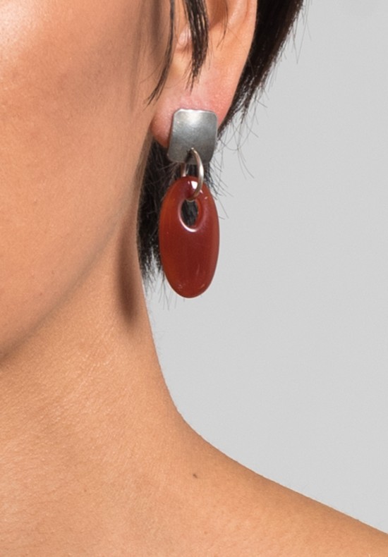 Holly Masterson Oval Carnelian Earrings	