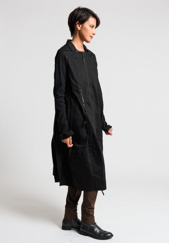 Rundholz Dip Multi Zipper Tulip Jacket Dress in Black Cloud	