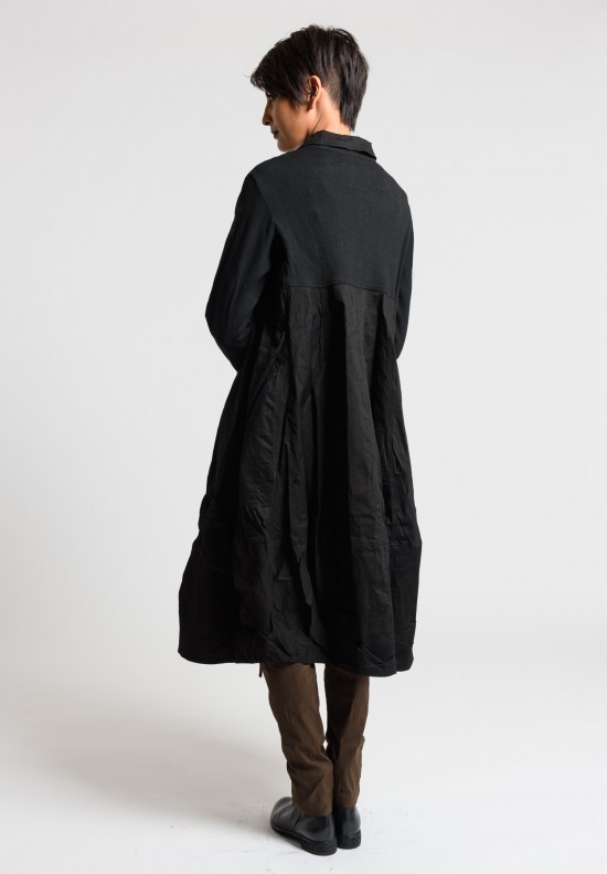 Rundholz Dip Multi Zipper Tulip Jacket Dress in Black Cloud	