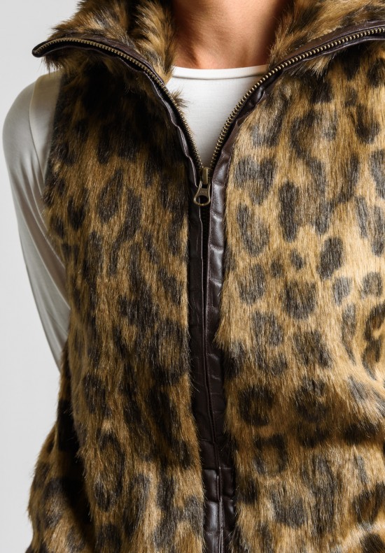 Share Spirit Faux Fur Vest in Leopard	