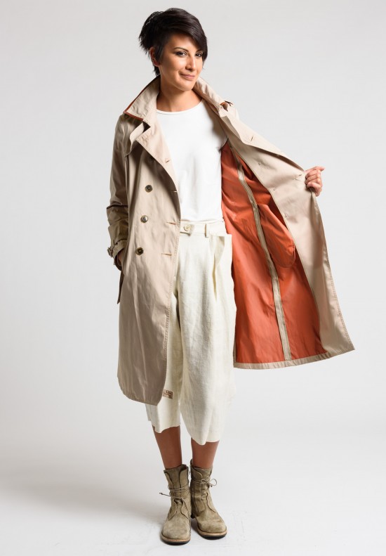 Share Spirit Double Breasted Trench Coat in Beige	