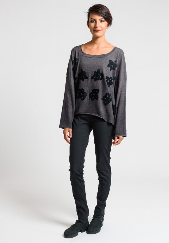 Rundholz Black Label Overlay Pattern Oversize Sweater in Ash Print	