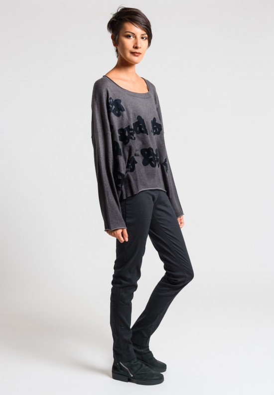 Rundholz Black Label Overlay Pattern Oversize Sweater in Ash Print	