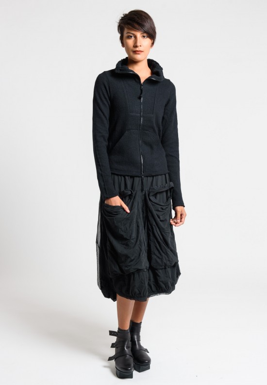 Rundholz Black Label Mesh Layered Large Pocket Skirt in Black	
