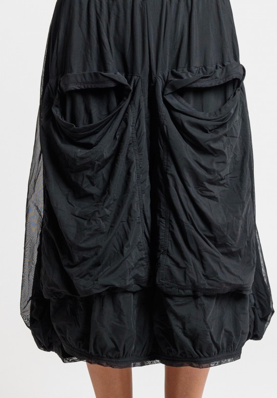 Rundholz Black Label Mesh Layered Large Pocket Skirt in Black	