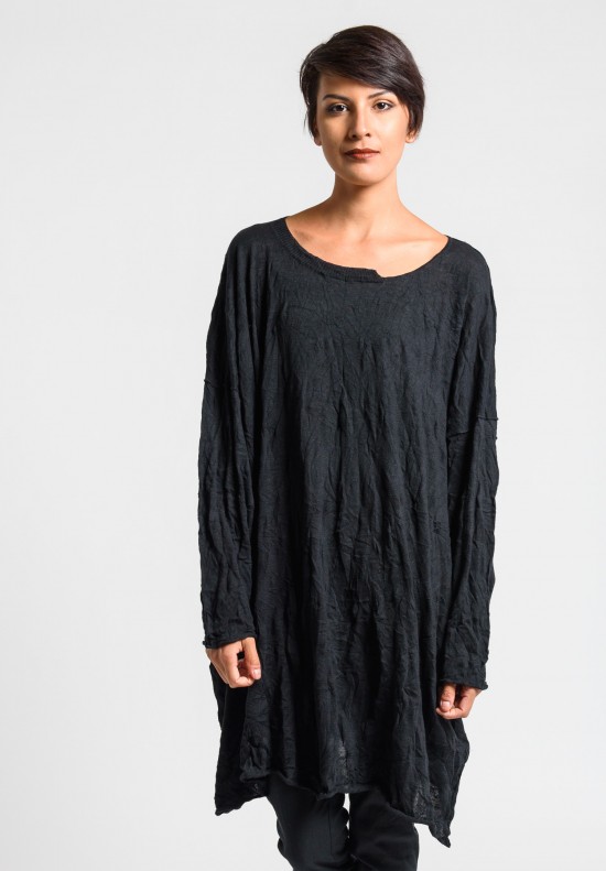 Rundholz Black Label Knitted Oversize Tunic Dress in Black	