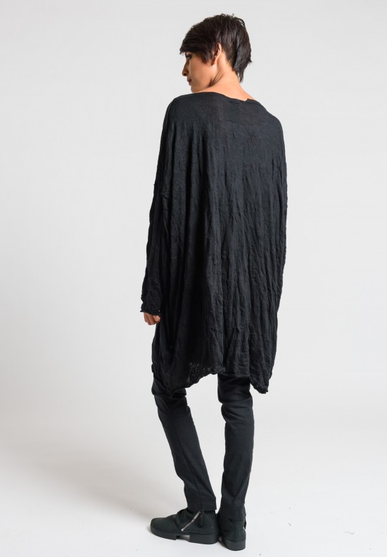 Rundholz Black Label Knitted Oversize Tunic Dress in Black	
